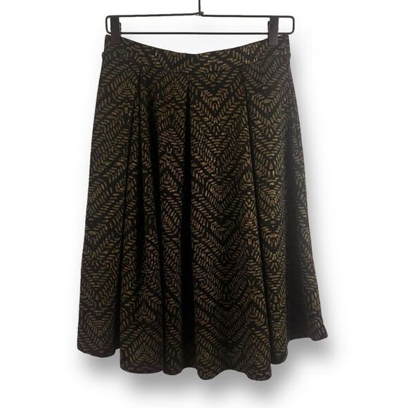 LuLaRoe Dresses & Skirts - LuLaRoe Women's M Flared A-Line Skirt Brown Leaf Print Modest Casual Knee Length